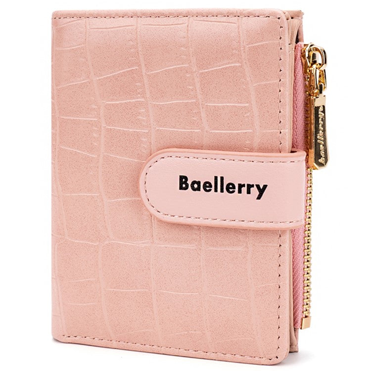 BAELLERRY N8327 Fashion Stone Texture PU Leather Women Bi-fold Short Wallet