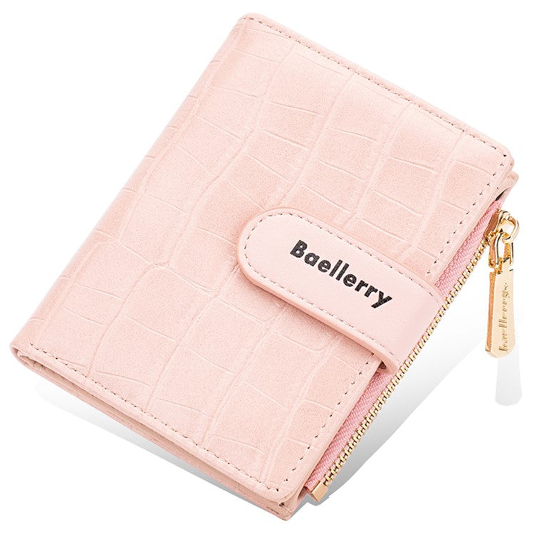 BAELLERRY N8327 Fashion Stone Texture PU Leather Women Bi-fold Short Wallet