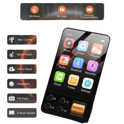 64GB Bluetooth 5.4 WiFi MP3 Player with Touchscreen & FM Radio