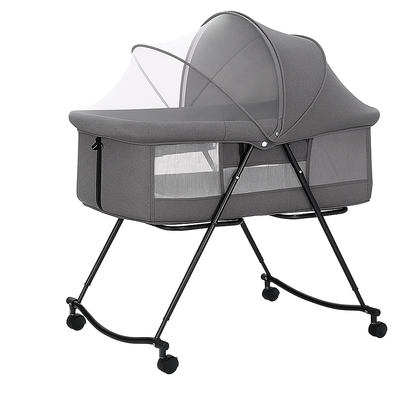Preorder - Luna Portable Compact Folding Baby Bassinet with Canopy and Locking Wheels