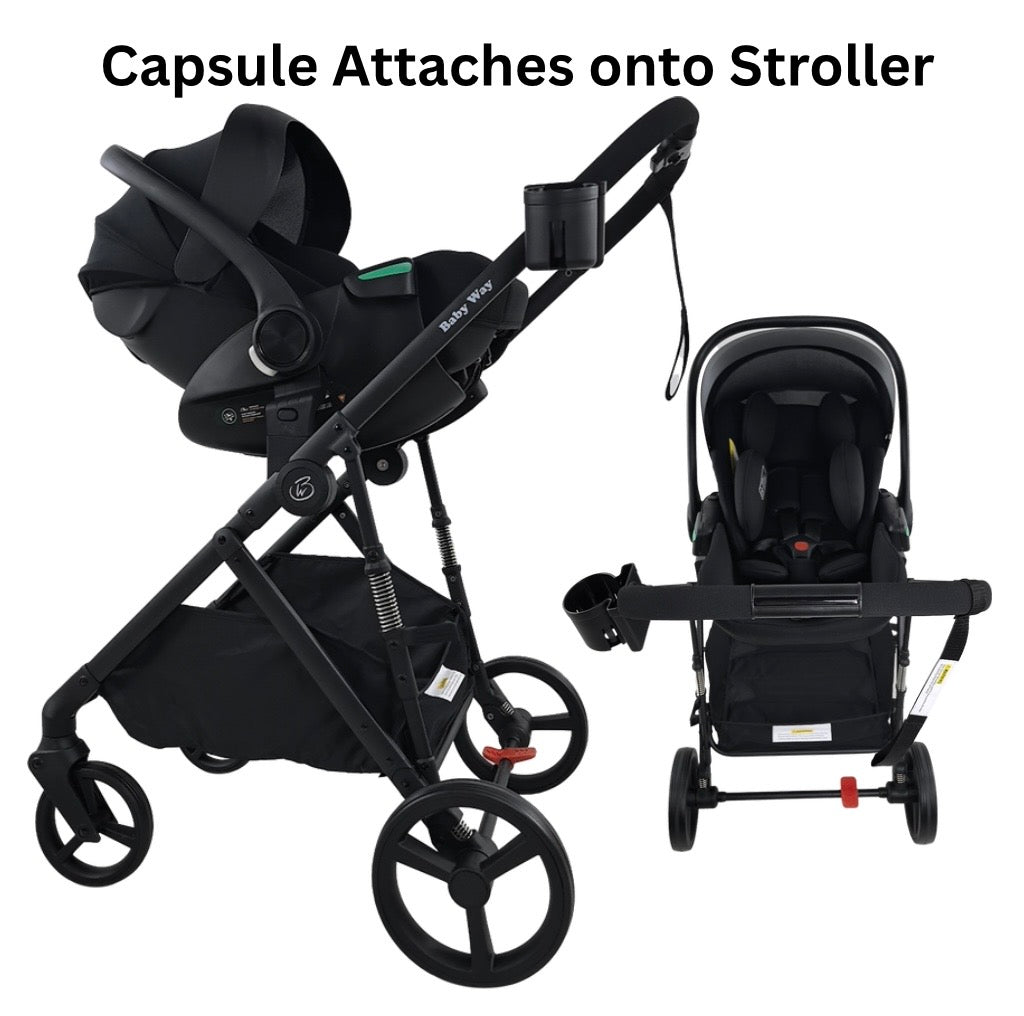 Crown Z — Premium 2 in 1 Reversible Bassinet Stroller with Foot Cover and Cup Holder