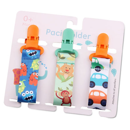 Cartoon Pattern Baby Pacifier Teether - Pack of 3