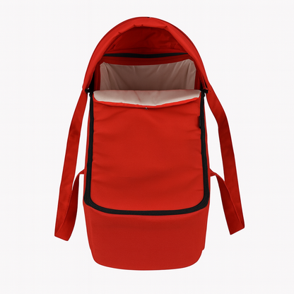 Cocoon Soft Carry Cot Baby Lounger with Canopy & Foot Cover - RED