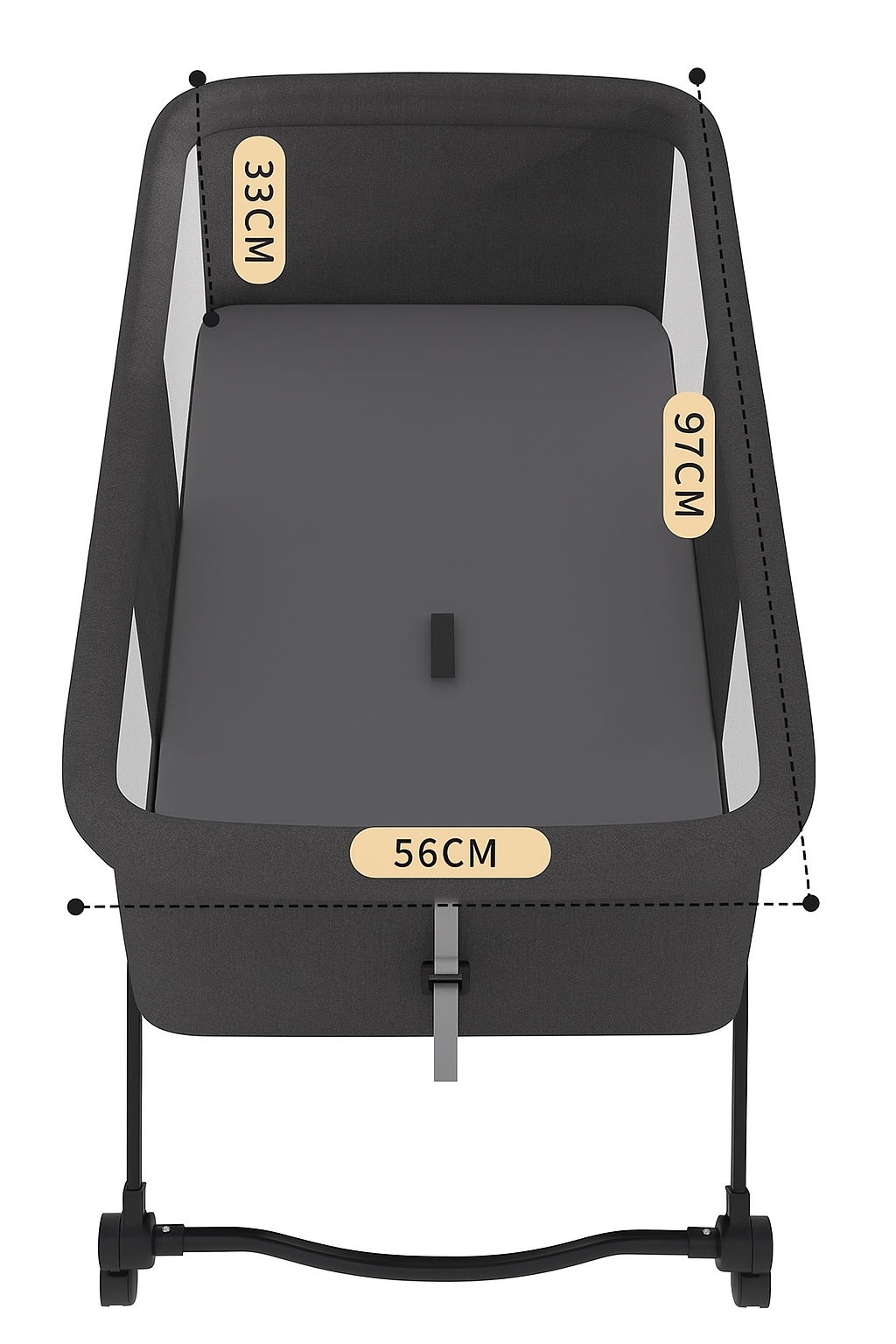 Preorder - Luna Portable Compact Folding Baby Bassinet with Canopy and Locking Wheels