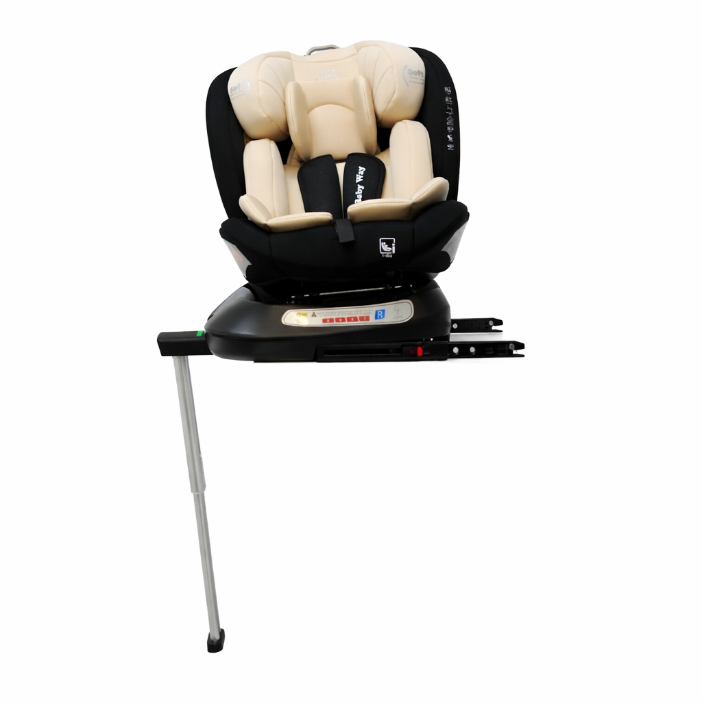 Preorder - SafeOrbit Beige i-Size 360 Rotating Car Seat with ISOFIX and Support Leg