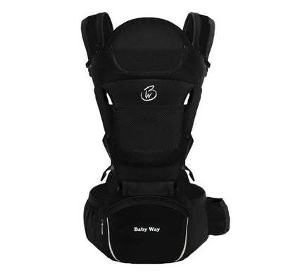Ergonomic Multi-Function Baby Carrier with Hip Seat | 0-36 Months - BLACK
