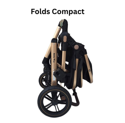 Preorder - Supra 3-in-1 Travel System – Stroller + Bassinet + Capsule Car Seat and Mattress - Black Gold + Colour Options