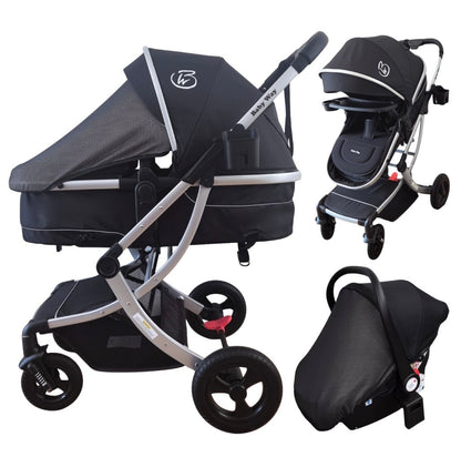 Preorder - Legacy Travel System - Stroller + Bassinet + Capsule with Mattress and Food Tray - BLACK