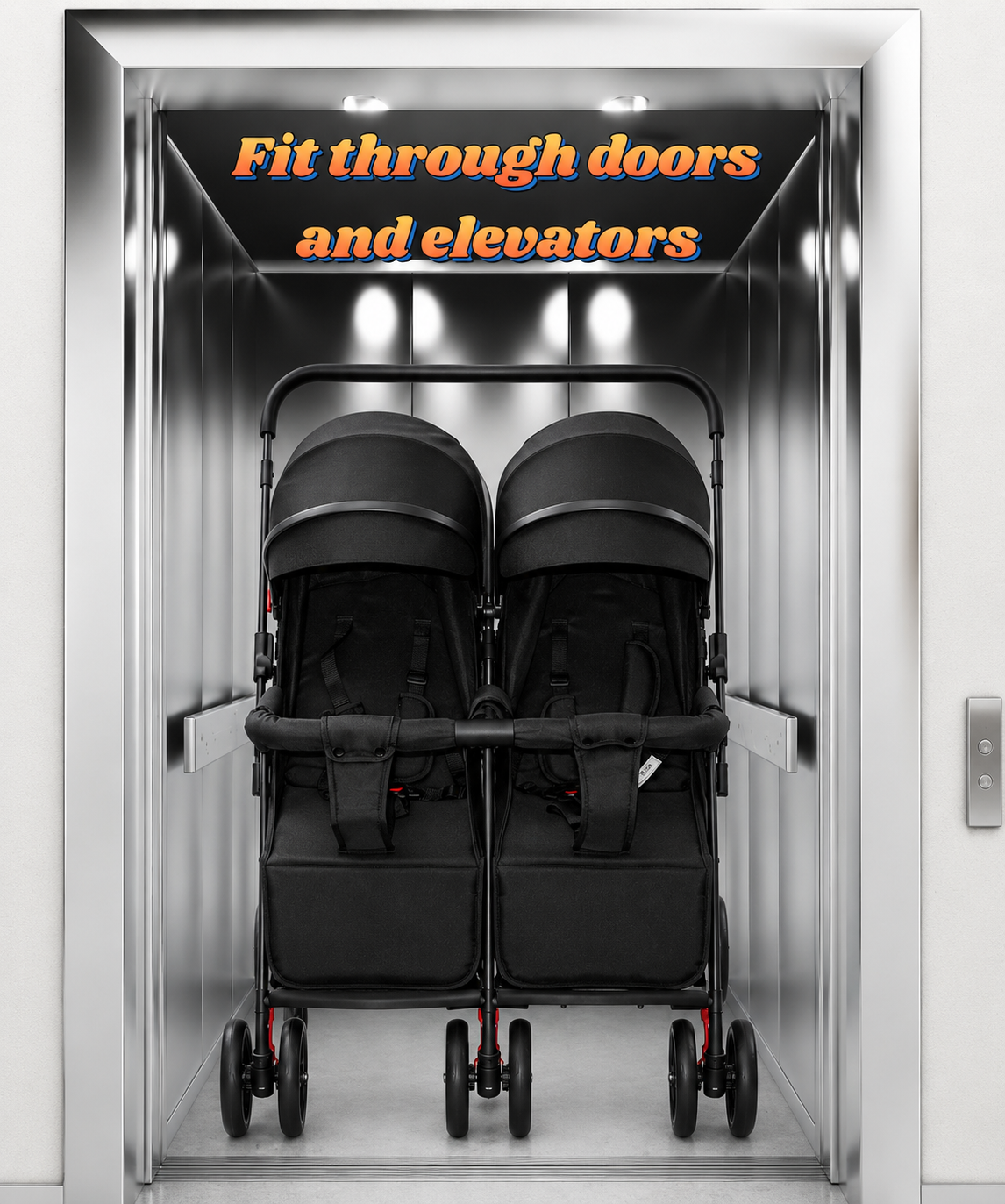 Preorder - TwinGo Black 2-Way Folding Compact Double / Twin Stroller + Rain Cover