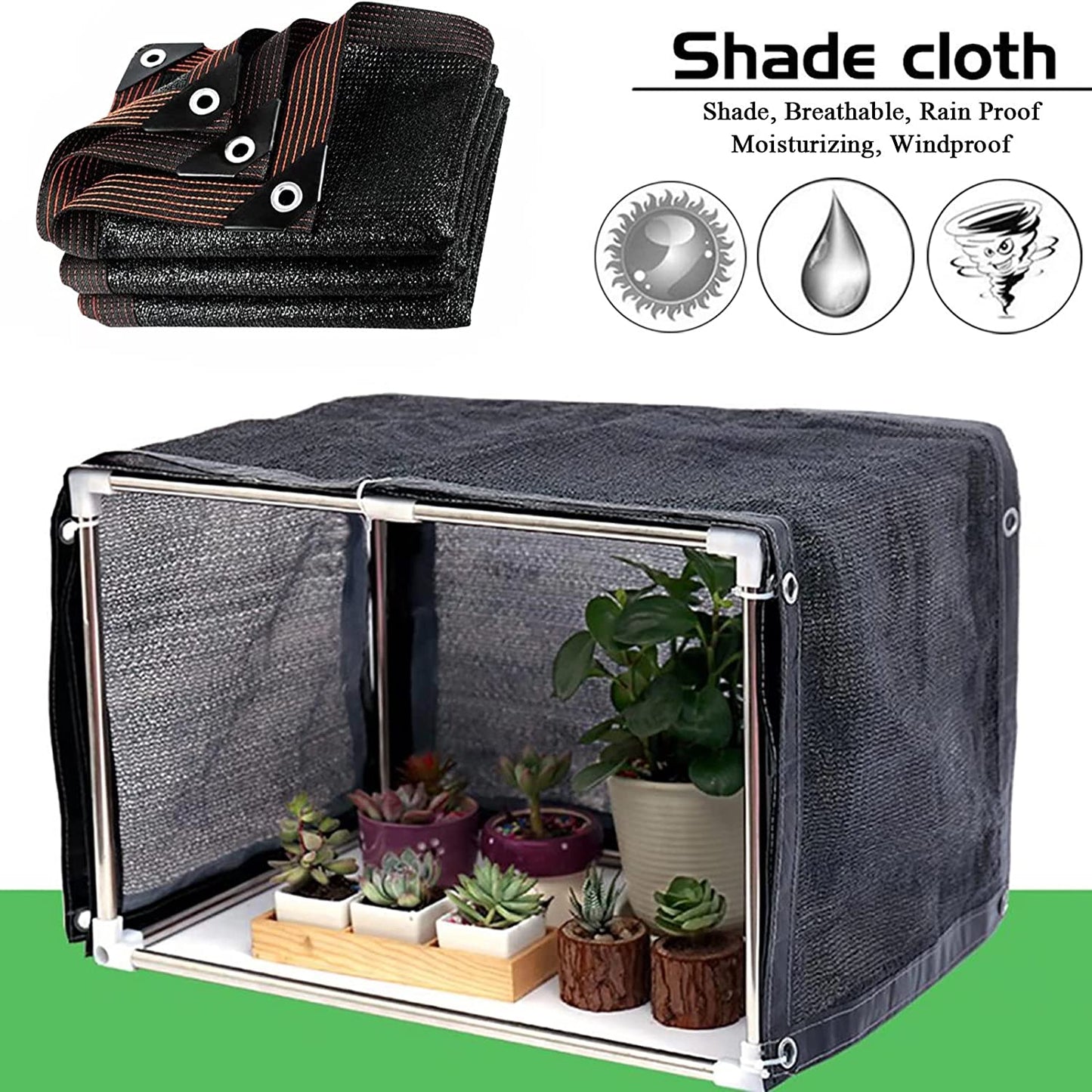 70g 95% Black Shade Cloth 2Mx6M