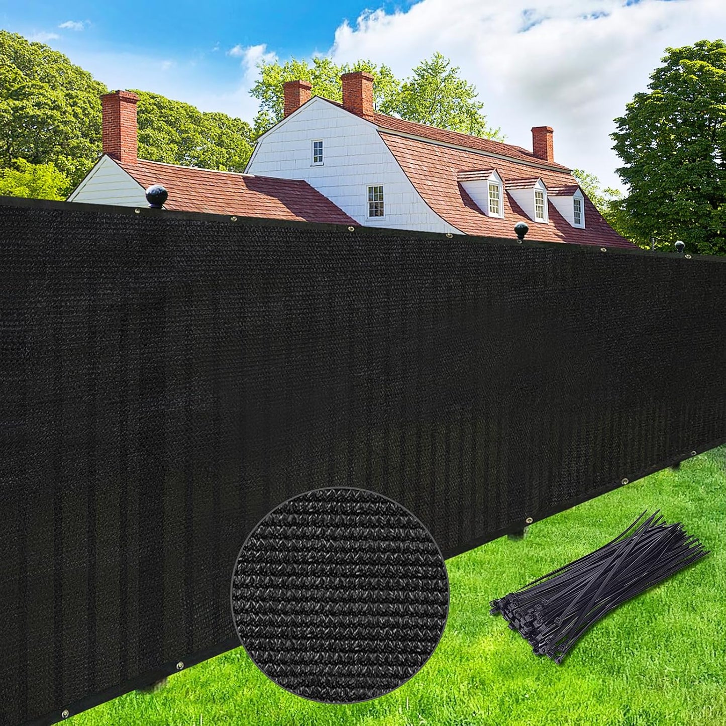 180GSM Privacy Fence Screen Black-1Mx7M