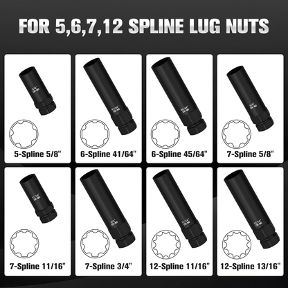 8pcs Lug Nut Remover Extractor Tool