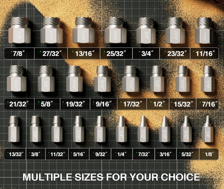 25PCS 3/8 Screw Nut Remover Set