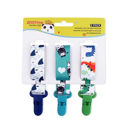 Cartoon Pattern Baby Pacifier Teether - Pack of 3