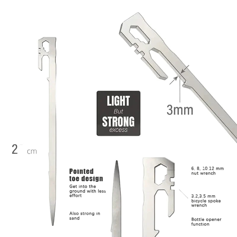 28cm Stainless Steel Camping Tent Stakes (Pack of 6)