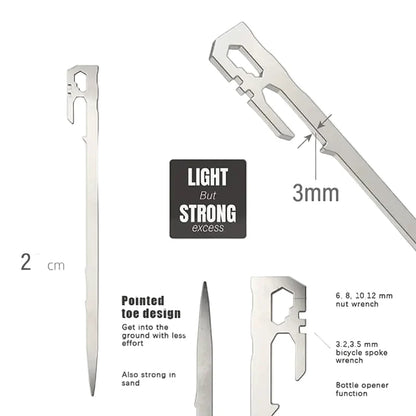 28cm Stainless Steel Camping Tent Stakes (Pack of 6)