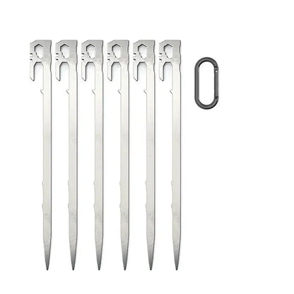 28cm Stainless Steel Camping Tent Stakes (Pack of 6)