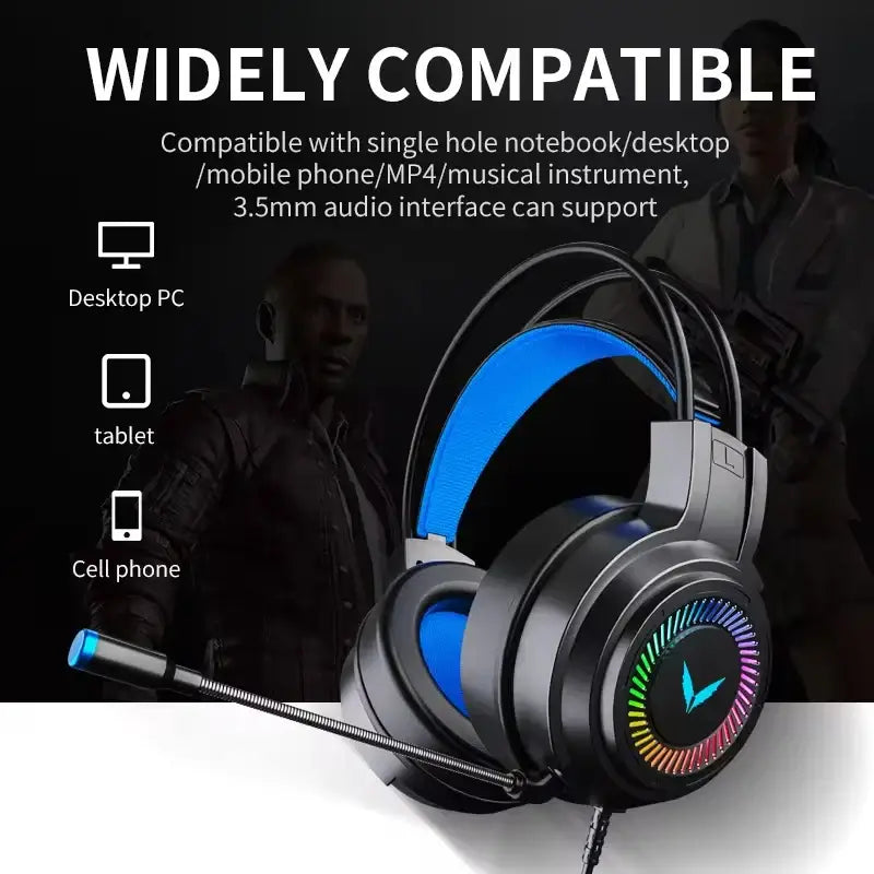 7.1 Gaming Headset with Mic & LED (3 coours available)