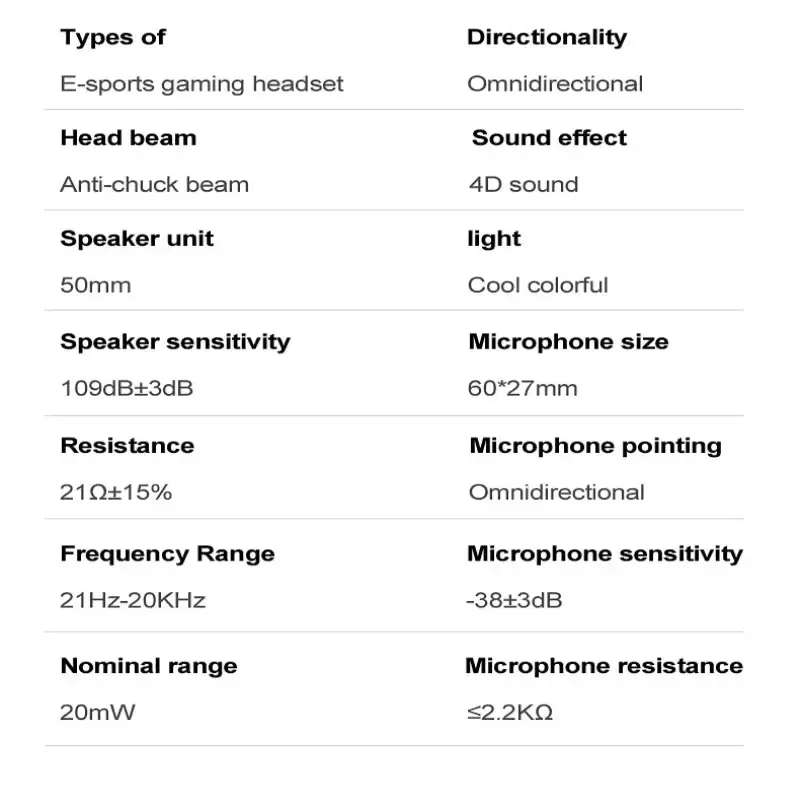 7.1 Gaming Headset with Mic & LED (3 coours available)