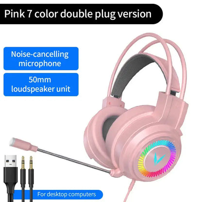 7.1 Gaming Headset with Mic & LED (3 coours available)