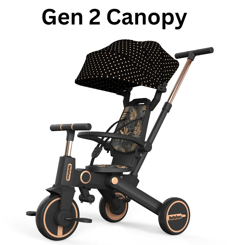 Birthday Gift-7 in 1 Smart Folding Two-way Kid Trike Bike/ Stroller-Black