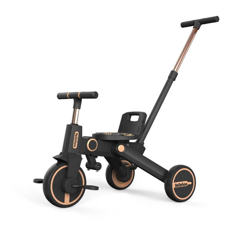 Birthday Gift-7 in 1 Smart Folding Two-way Kid Trike Bike/ Stroller-Black