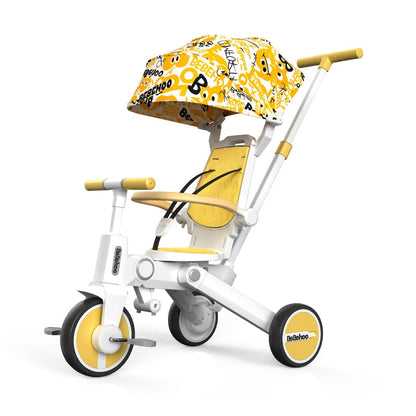 Birthday Gift-7 in1 Smart Folding Two-way Kid Trike Bike/ Stroller-Yellow