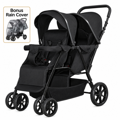 Preorder - Duo Lite - Tandem Twin Compact Double Stroller with Rain Cover