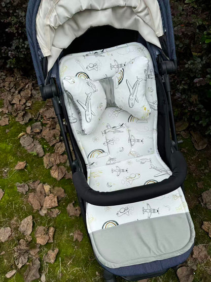 Baby Stroller & Bassinet Comfort Liner with Removable Head Cushion