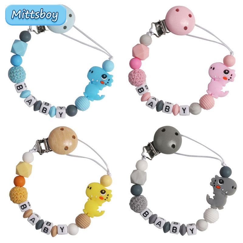 Handmade Silicone Baby Beech Pacifier Clip and Chain