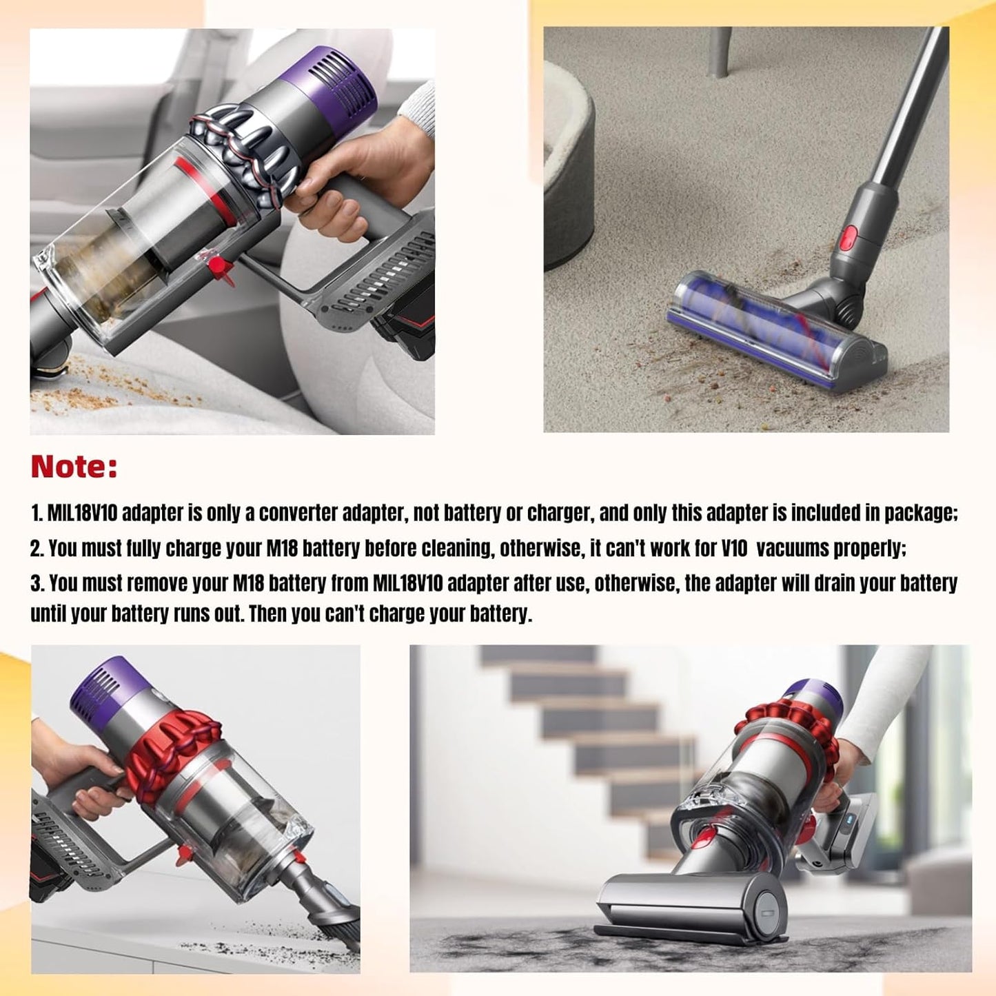 Milwaukee M18 18V Battery Adapter Converter To Dyson V10 Battery