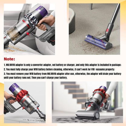 Milwaukee M18 18V Battery Adapter Converter To Dyson V10 Battery