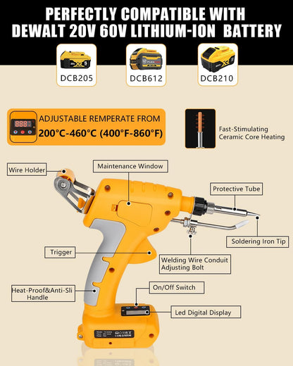 Soldering Welding Welder Iron for Dewalt 18V Battery(No Battery)