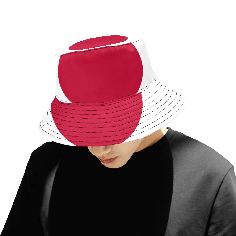 Stylish Men's Japan Flag Print Bucket Hat - Chino Cotton Twill for Outdoor Comfort