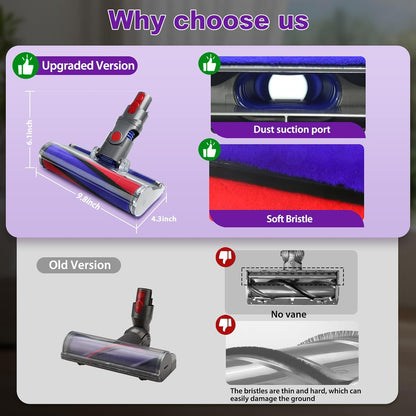 Soft Fluffy Roller Cleaner Head Compatible with Dyson V10 V11 V15 V8 V7
