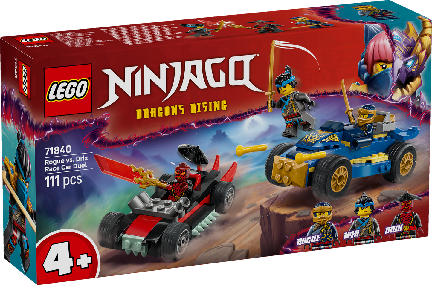 LEGO NINJAGO: Rogue vs Drix Race Car Duel (71840)