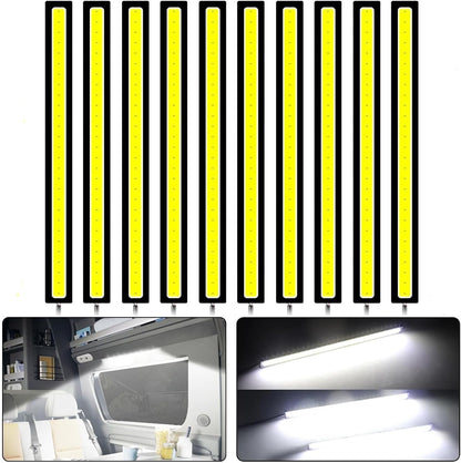 10X 12V White LED Strip Lights Bars Camping Caravan Boat Car COB