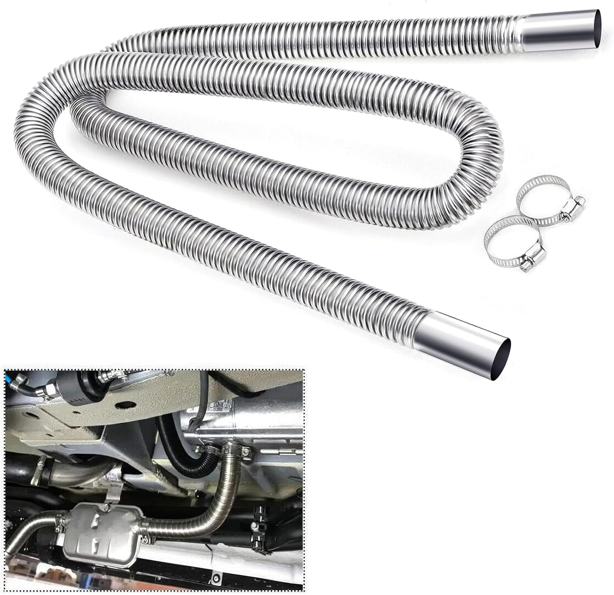 180cm Air Diesel Parking Heater Stainless Steel Exhaust Pipe Tube Gas