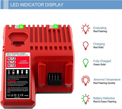 For Milwaukee M18 M12 Battery Charger