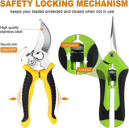 3PCS Garden Pruning Scissors Shears Clippers Set
