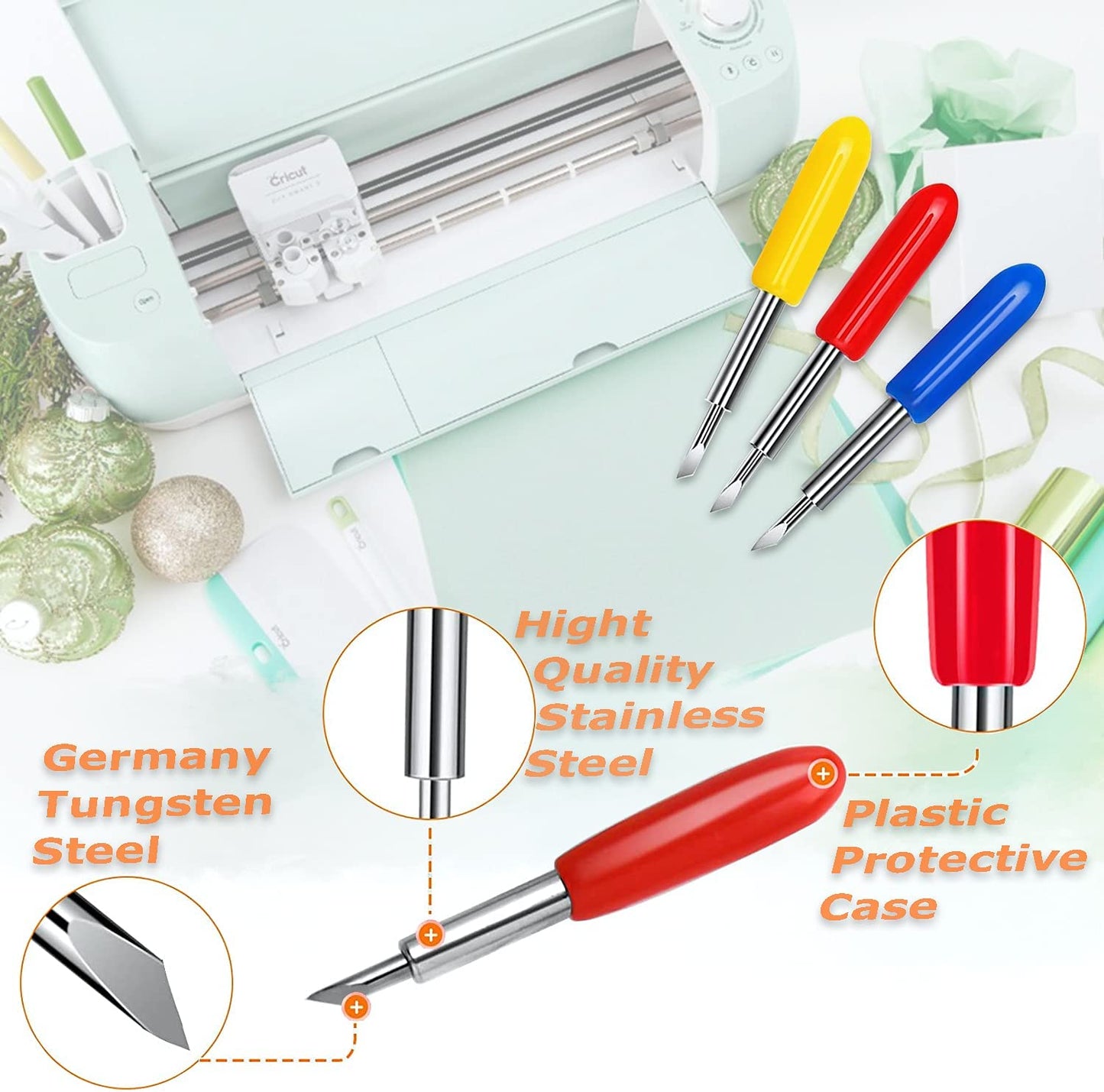 40Pcs Replacement Blades for Cricut Explore Air2/Air 3 /Maker Cutting Machines