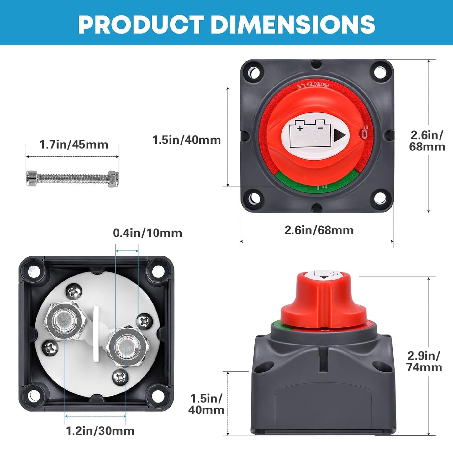 Battery Isolator Switch 12V On/Off