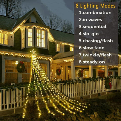 Christmas Lights Outdoor Waterfall Light Decoration