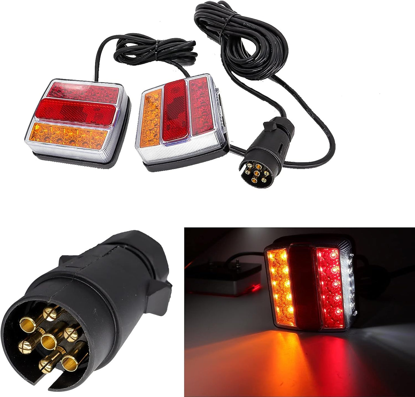 Magnetic LED Trailer Light Kit with 7 Pin Plug