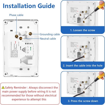 USB Type C Wall Socket Power Point - White