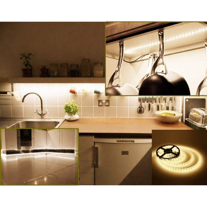 5M Warm White 5050 12V Led Strip Light with Power Adapter - salelink.co.nz