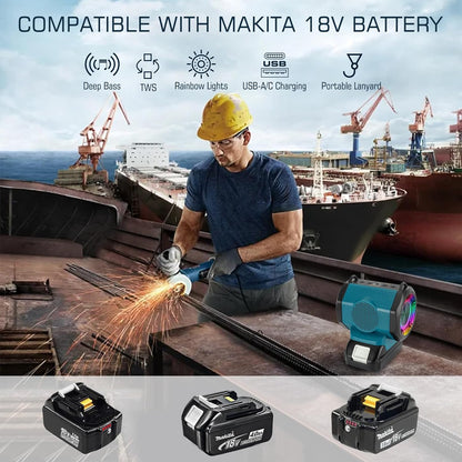 Bluetooth Speaker fits Makita 18V Battery - salelink.co.nz