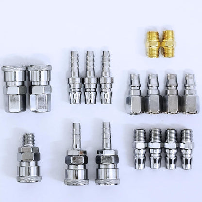 18pcs Air Hose Fittings Nitto Type Male Coupler Compressor Couplings Air Tools