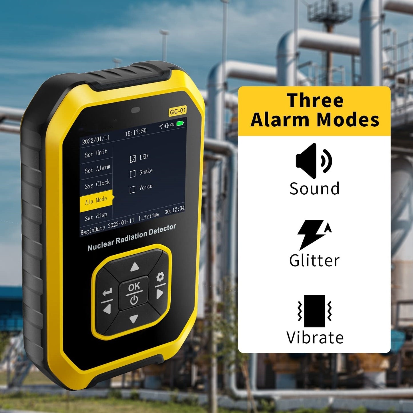 Radiation Dosimeter with LCD Display Measurement y rays, x rays, β rays