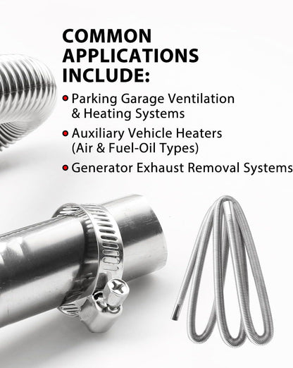 180cm Air Diesel Parking Heater Stainless Steel Exhaust Pipe Tube Gas